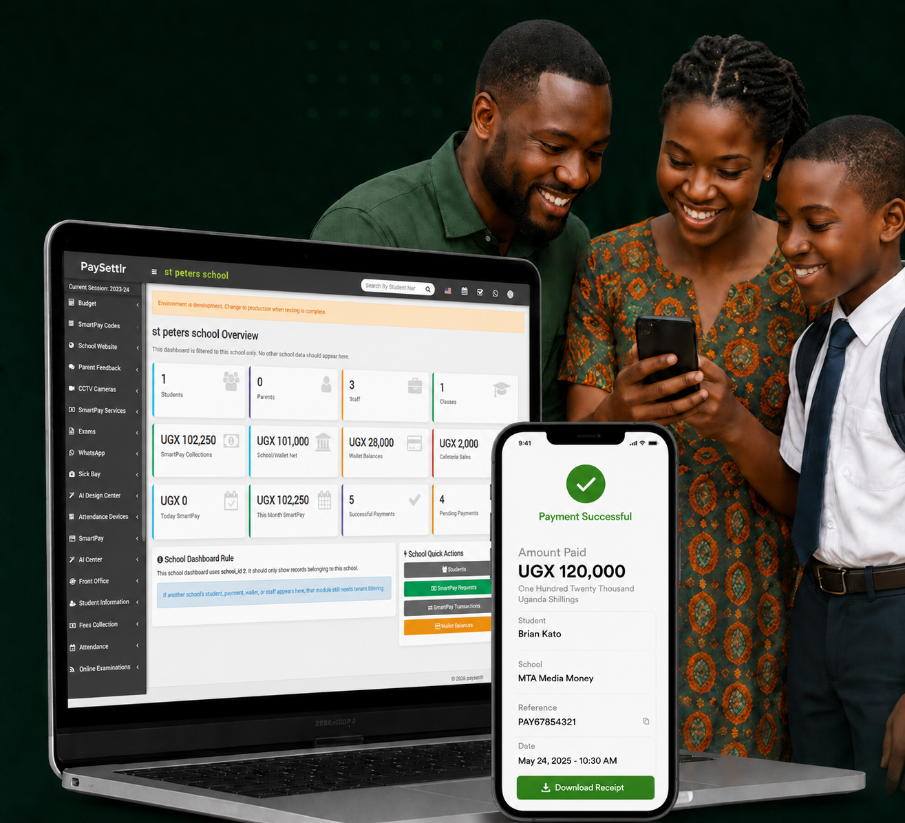 SmartPay school payments dashboard